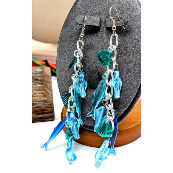 Mixed Lot of 13 Colorful Jewelry Pieces -- 6 Necklaces 2 Pr Earrings 5 Bracelets - Picture 7 of 8